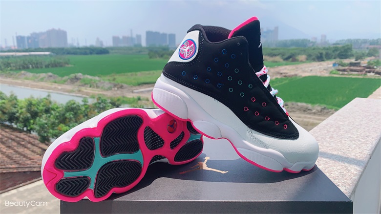 New Air Jordan 13 Easter Eggs Black Pink Jade Shoes